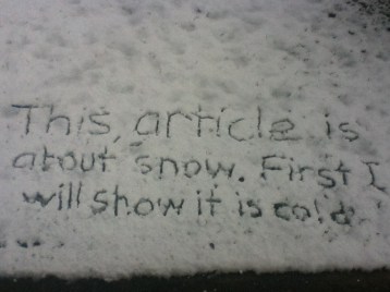 snow writing